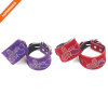 Artificial Leather Handcuffs Metal Lock Sexy Set With Rhinestone Butterfly