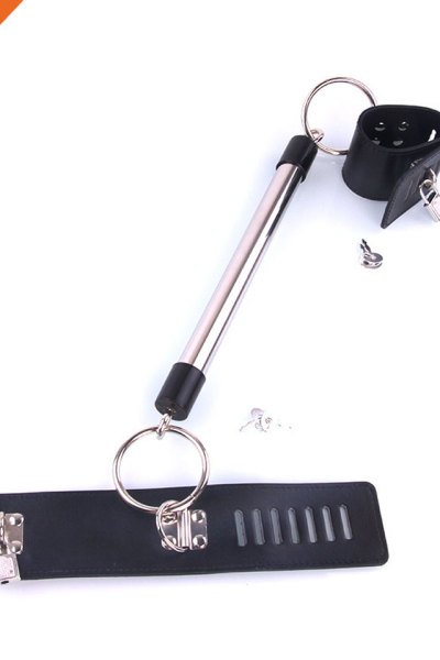 Restrain Sexy Belt Steel Pipe Fake Leather Couple Bed Tools Handcuffs