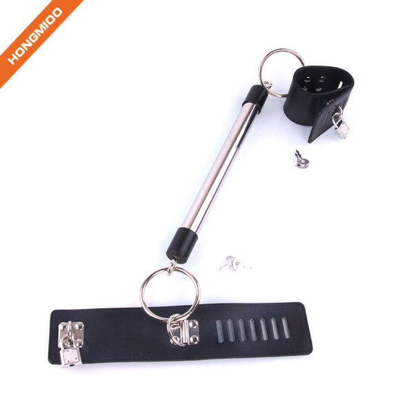 Restrain Sexy Belt Steel Pipe Fake Leather Couple Bed Tools Handcuffs
