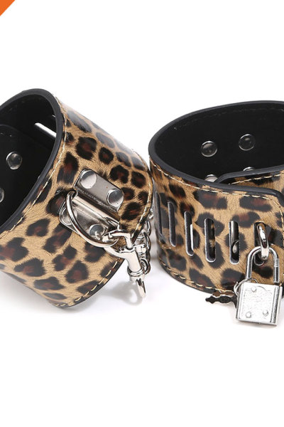 Printing Pattern Sexy Garter Imitation Leather Handcuffs