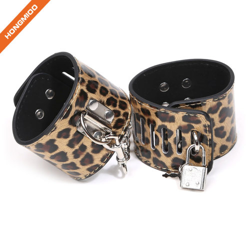 Printing Pattern Sexy Garter Imitation Leather Handcuffs