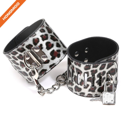 Printing Pattern Sexy Garter Imitation Leather Handcuffs