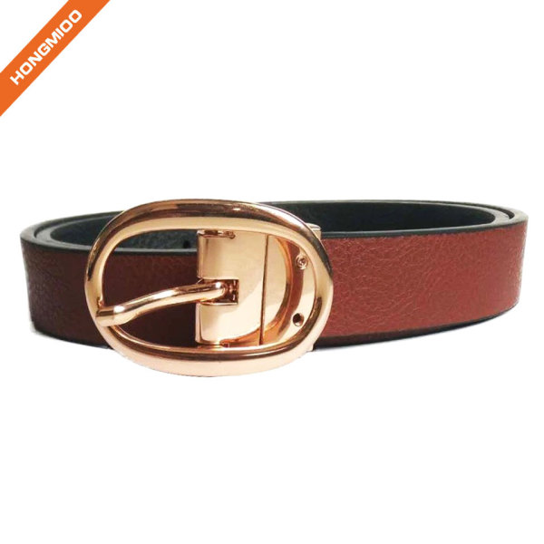 New Product Unisex Pu Leather Reversible Pin Buckle Belt
