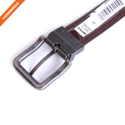 All-match Zinc Alloy Reversible Pin Buckle Belt With Private Label