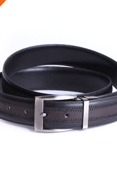 All-match Vintage Leisure Men Double Color Belts