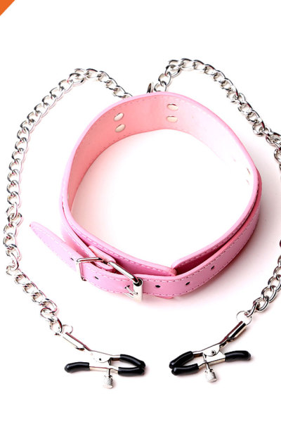 Metal Adjustable Clamps Leather Collars Chains Dress Accessories