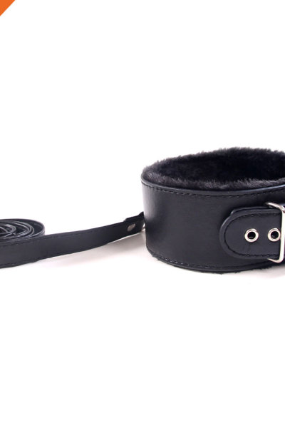 PU Leather Soft Neck Choker Collar With Chain Detachable Leash For Men Women