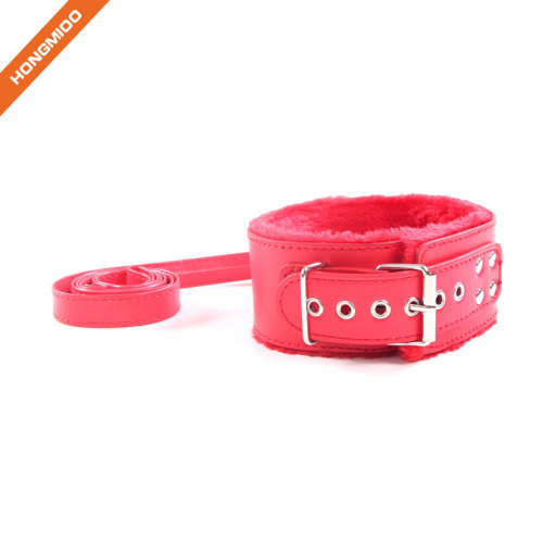 PU Leather Soft Neck Choker Collar With Chain Detachable Leash For Men Women