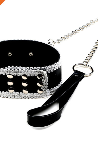 Adjustable PU Leather Choker Necklace Padded Neck Collar