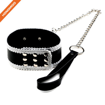 Adjustable PU Leather Choker Necklace Padded Neck Collar