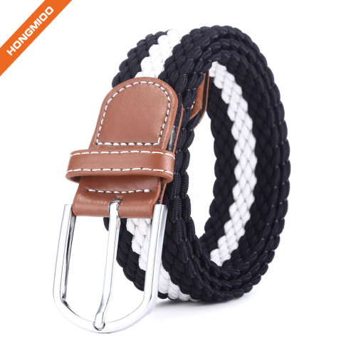 China Supplier Black Sports Belts Polyester Nylon Fabric Braided Belts