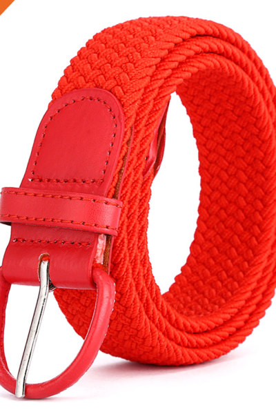 Canvas Web Belts for Women Adjustable Multi-color Hole Buckle Belt Leisure Strap