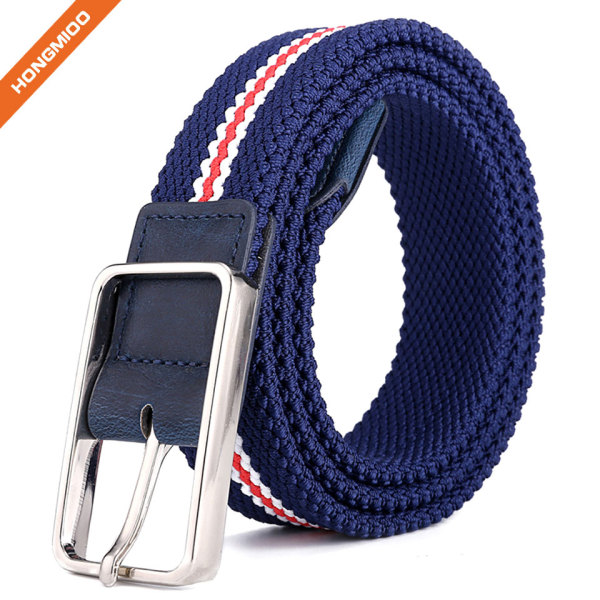 Canvas Elastic Fabric Woven Stretch Multicolored Braided Belts