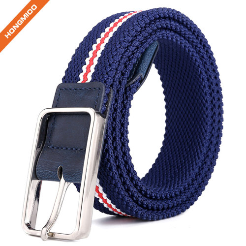 Canvas Elastic Fabric Woven Stretch Multicolored Braided Belts