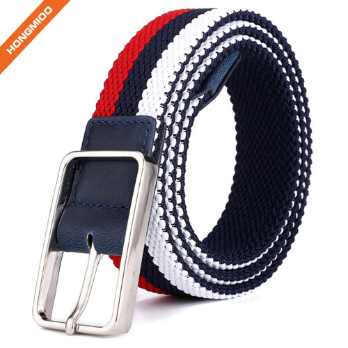 Canvas Elastic Fabric Woven Stretch Multicolored Braided Belts