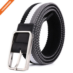 Canvas Elastic Fabric Woven Stretch Multicolored Braided Belts
