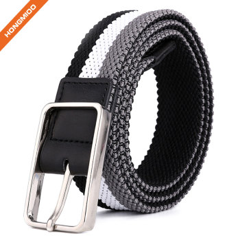 Canvas Elastic Fabric Woven Stretch Multicolored Braided Belts