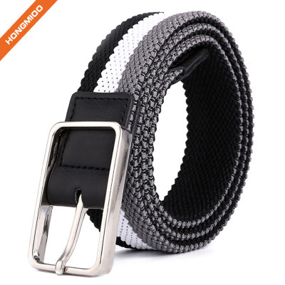 Canvas Elastic Fabric Woven Stretch Multicolored Braided Belts