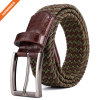 Women Canvas Elastic Braided Stretch 1 3/8" Belt with Polished Nickel Buckle