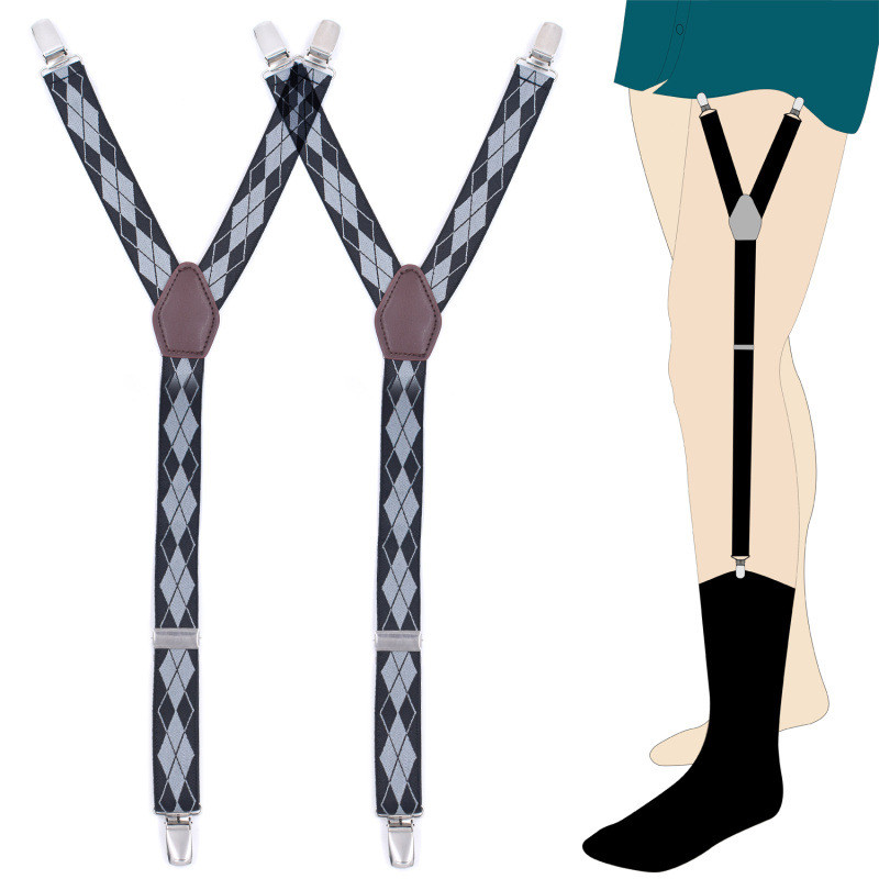 AntiWrinkle Non Slip Clip Elastic Shirt Stays Garters Adjustable Thigh