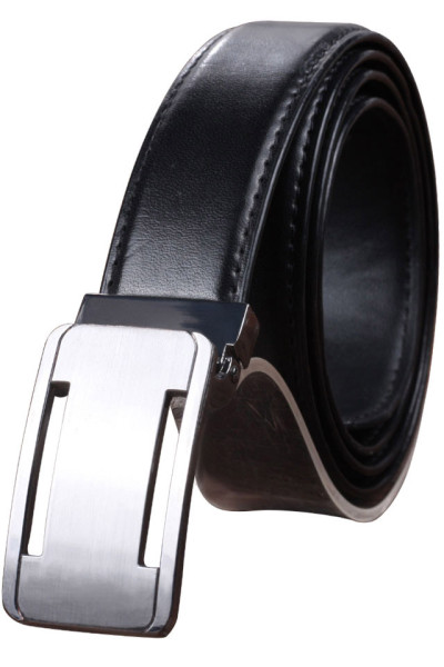 Men's Leather Automatic Buckle Personality Plate Buckle Belt