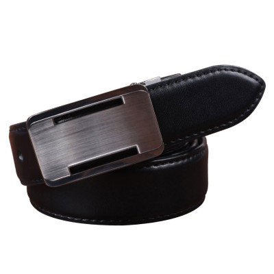 Men's Leather Automatic Buckle Personality Plate Buckle Belt