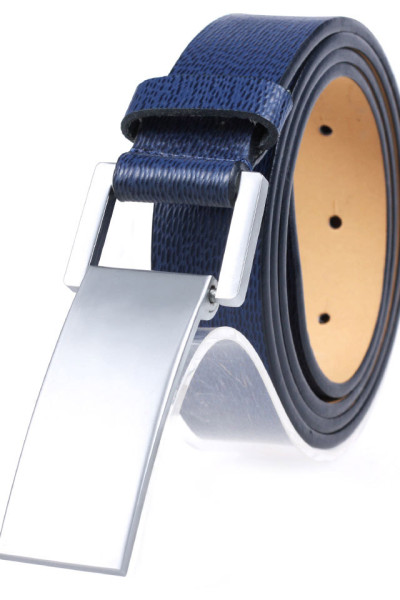 Men's Casual Spilt Leather Belt With Zink Alloy Slide Buckle