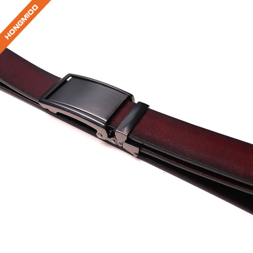 Hongmioo Factory OEM ODM Brown 100% Cowhide Slid Automatic Buckle Men Leather Belt