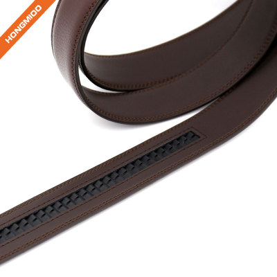 Hongmioo Automatic Mens Split Leather Belt No Buckle Strap