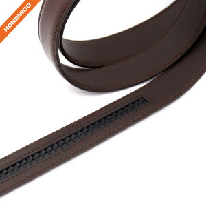 Hongmioo Automatic Mens Split Leather Belt No Buckle Strap