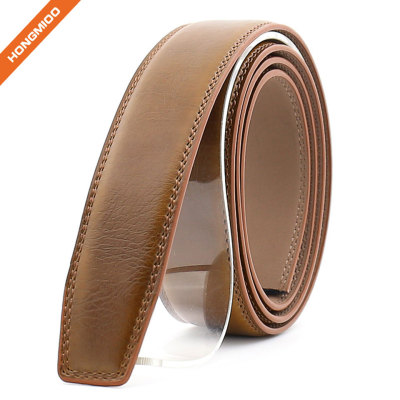 Hongmioo Mens Ratchet Split Leather Belt Strap with No Buckle