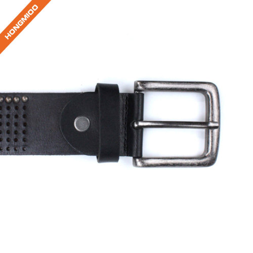 Hongmioo Mens Full Grain Genuine Leather Rivet Belt