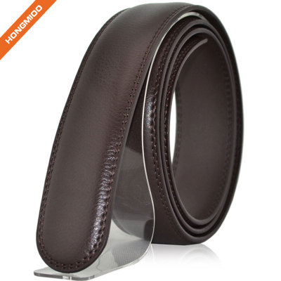 Hongmioo Automatic Men's PU Leather Round Tail Waist Strap Belt No Buckle