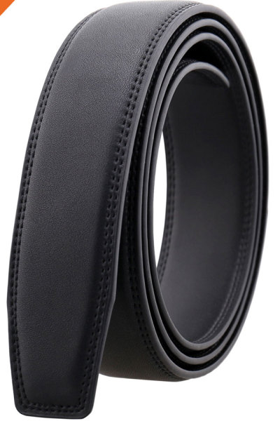 Casual Fashion Automatic PU Belt Strap with no Buckle for Men