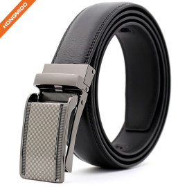 Hongmioo New Technology Comfort Click Buckle Split Leather Ratchet Belt with Custom Logo