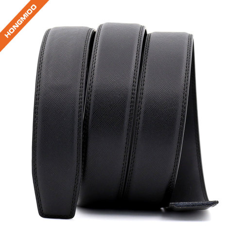 Hongmioo Mens Cross Lines PU Automatic Belt Strap without Buckle