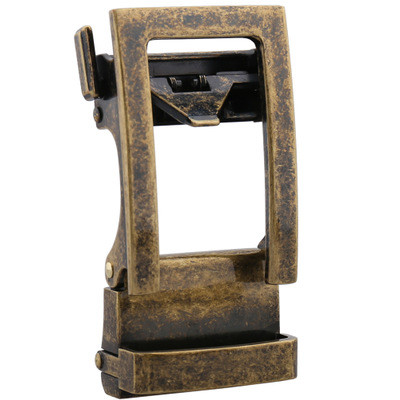 Men's Solid Buckle Automatic Ratchet Leather Belt Buckle