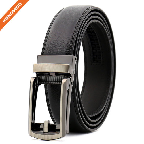 Custom Wholesale Black Brwon New Automatic Buckle Fake Leather PU Ratchet Belt