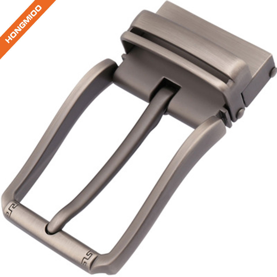 Clamp Pin Buckle Nickel Smart 3.5CM Nickel Free Zinc Belt Buckle with Brushed Satin Finish - Detail