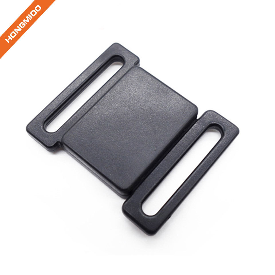 Safety Plastic Locking Side Release Black Belt Buckle - Detail