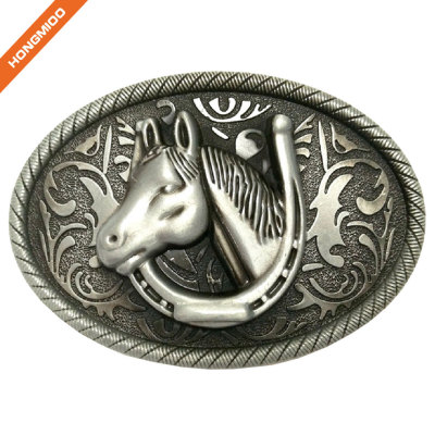 Factory Custom Zinc Alloy Brass Sizes Logo Fashion Western Buckle for Cowboy