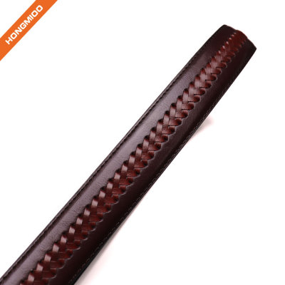 Leather Belt Casual for Mens Jeans with Double Sided Strap and Silver Buckle