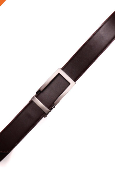 Mens Genuine Leather Ratchet Dress Belt With Open Linxx Buckle