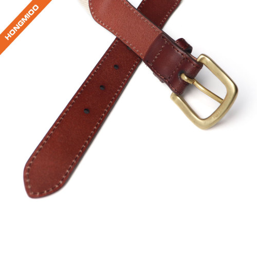 Men's Ribbon Inlay Belt  Ribbon Fabric Design with Single Prong Buckle