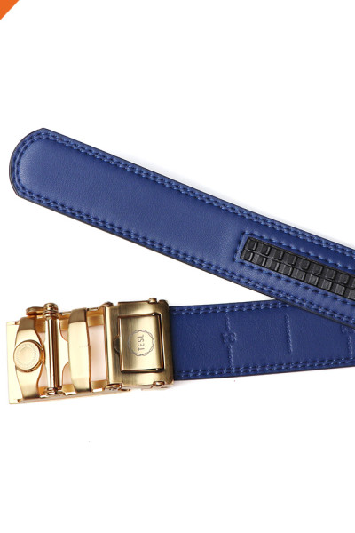Men's 1.25" Traditional Gold Buckle With Ratchet Belt Strap