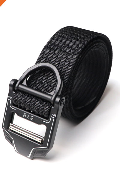 Tactical Belt  Nylon Webbing Waist Belt With Heavy-Duty Quick-Release Buckle