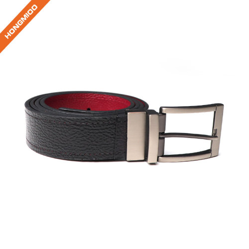 Reversible Leather Belts For Men With Rotated Metal Buckle Women Narrow Jeans Belt