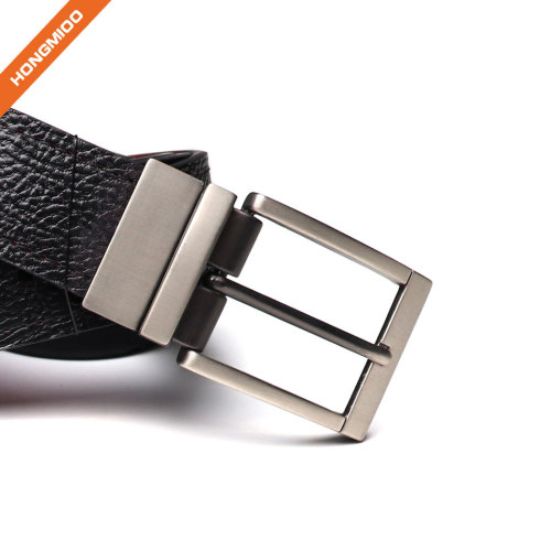 Reversible Leather Belts For Men With Rotated Metal Buckle Women Narrow Jeans Belt