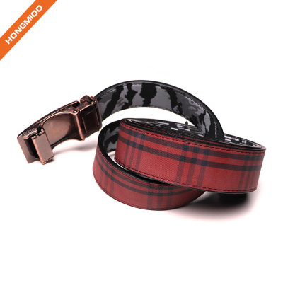 Fashion Men’s Genuine Split Leather Belt Ratchet Dress Belt with Automatic Buckle by Big Sale