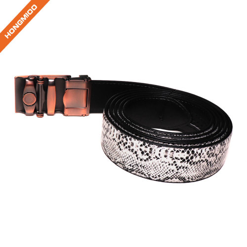 Snake Skin Men's Genuine Python Leather Natural White Pin Buckle Belt For Men